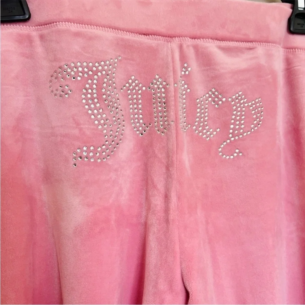 NEW! JUICY COUTURE Velour OG Bling Tracksuit Hoodie & Pant Set Rose pink - Picture 9 of 16